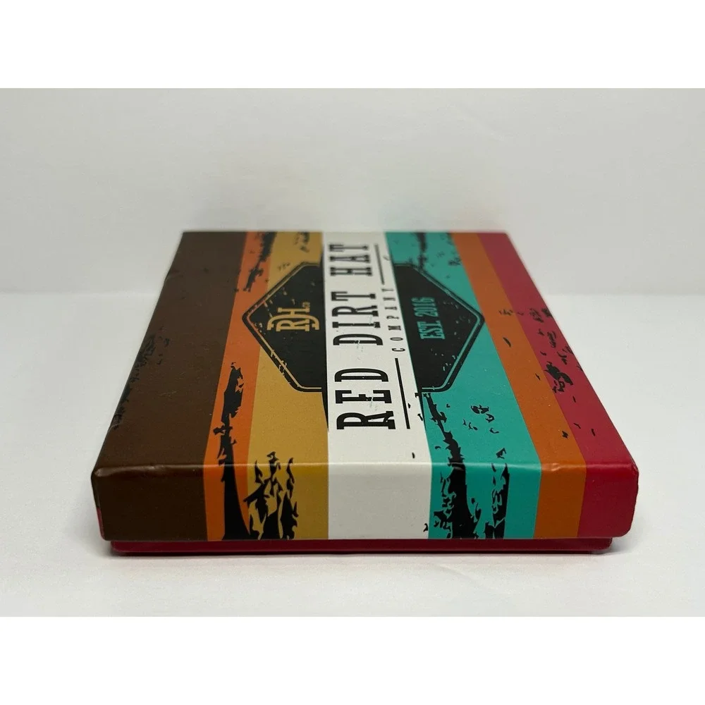 Red Dirt Hat Co. Bi-Fold Wallet Southwestern‎ Brown Leather Mens Brand New Aztec